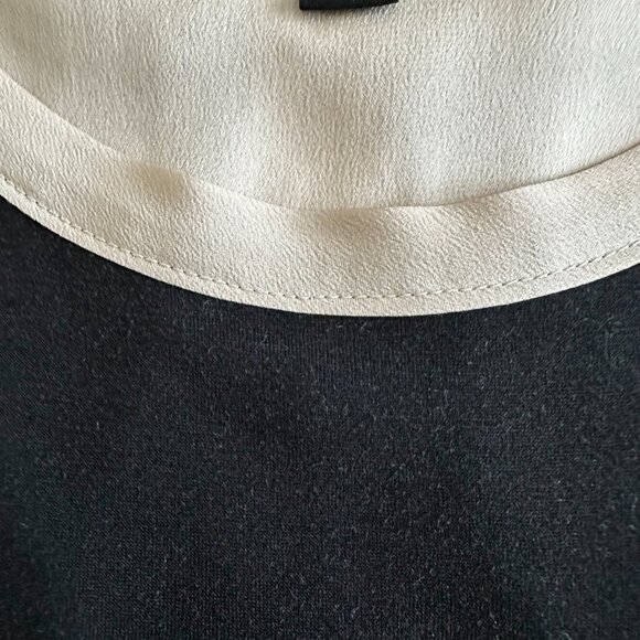 Ann Taylor Women's Small Black & Tan 3/4 Sleeves Boat Neckline Blouse/Tee Top - Picture 8 of 15